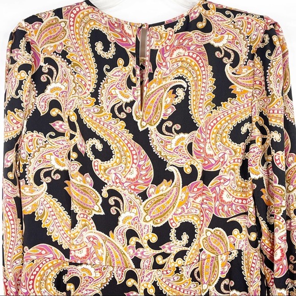 Who What Wear Paisley Maxi Dress Size L Print Puff Long Sleeve Dress - Picture 4 of 9